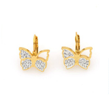 Lindo aço inoxidável ouro borboleta brinco modelos de jóias